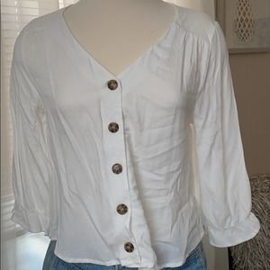 White button down blouse